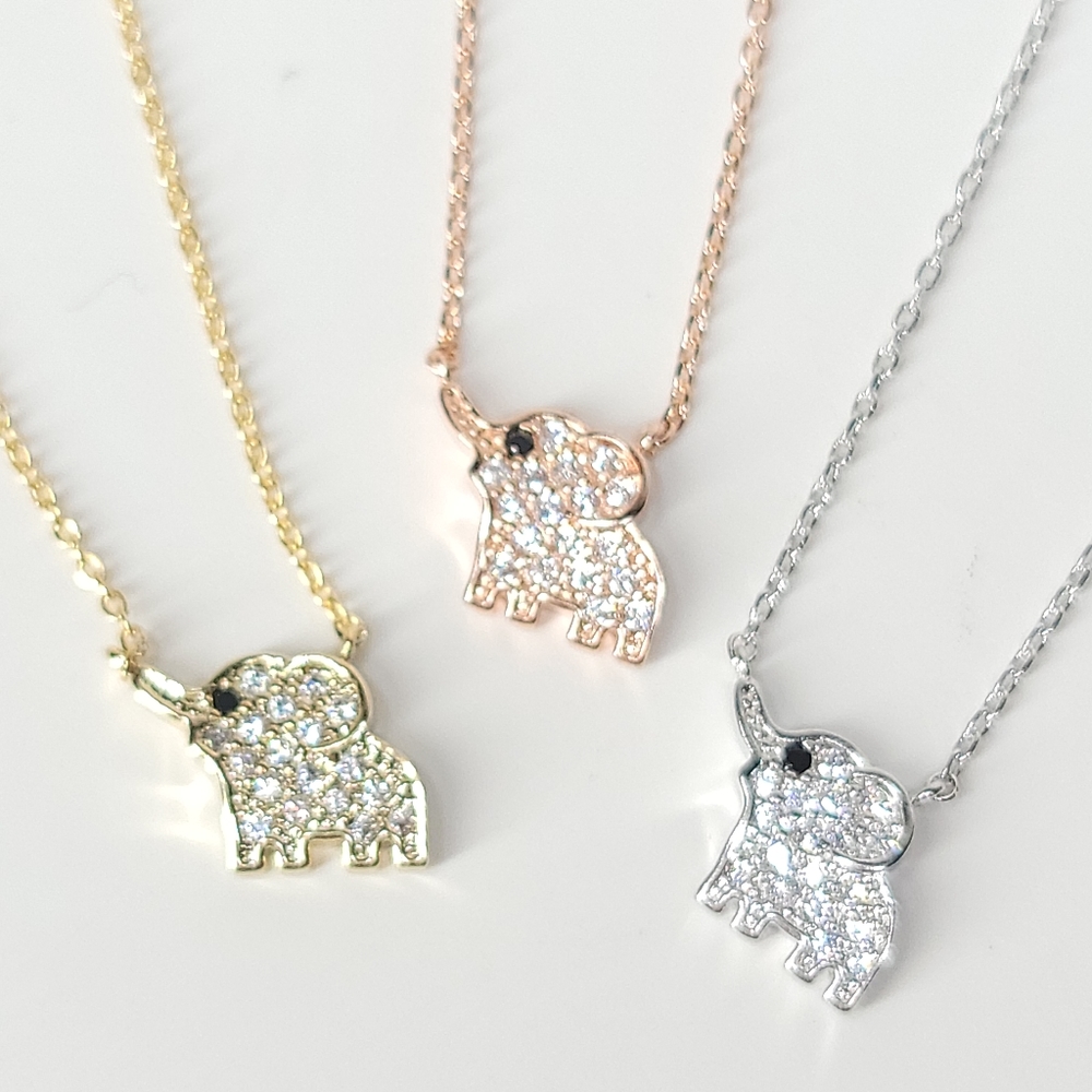 💖 New in Gift Box 🎁 Pave CZ Elephant Choker